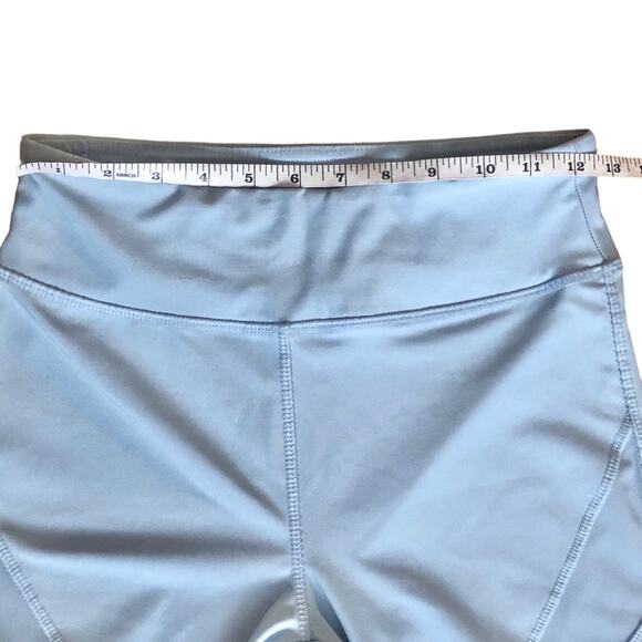 Cali Mesh Panel Light Blue Capri Yoga Workout Leggings Pants Size S fit like XS - Picture 7 of 9